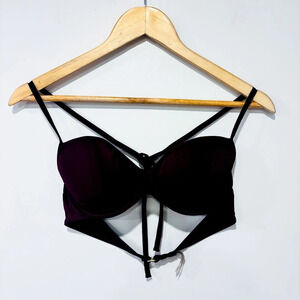 VICTORIA'S SECRET Plum Plunge Balconette‎ Swimsuit  Top